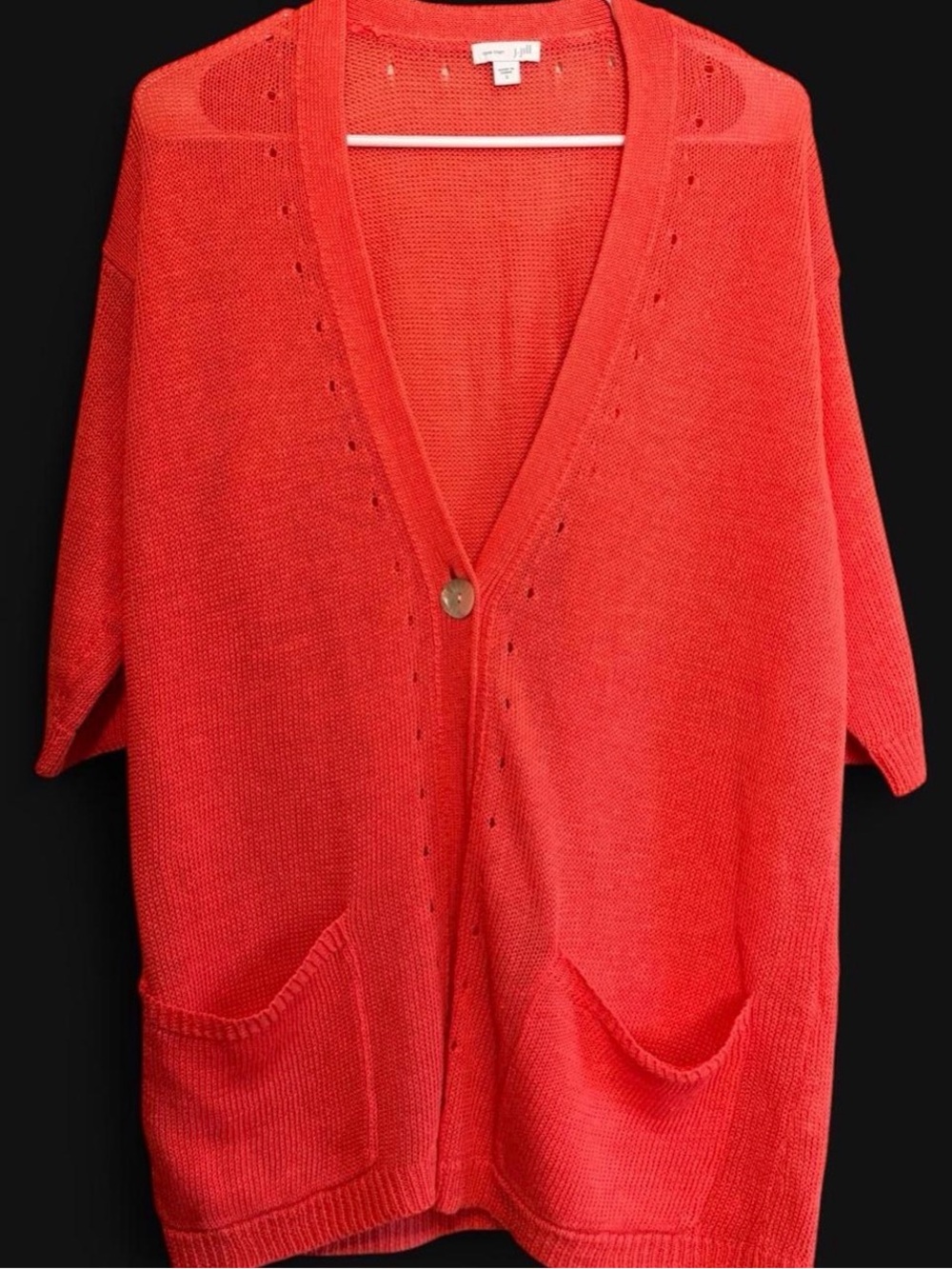 J.Jill 100% Linen Knit Fall Cardigan Sweater Autumn Grandmacore Small